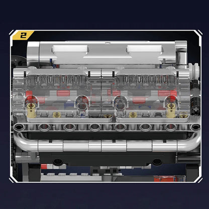 Trilumity Building Block Set: Motorised V8 Engine (534-Piece)