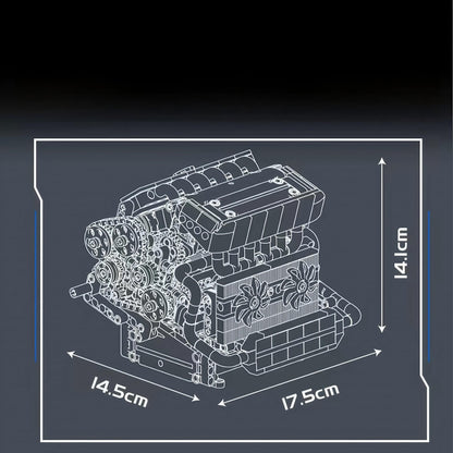 Trilumity Building Block Set: Motorised Inline-6 BMW Engine | German Performance Legend (743-Piece)