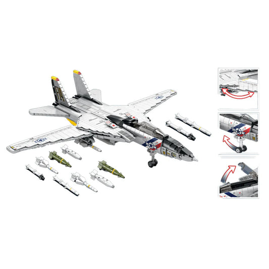 Trilumity F-14 Tomcat Fighter Building Block Set, 1,602-Piece