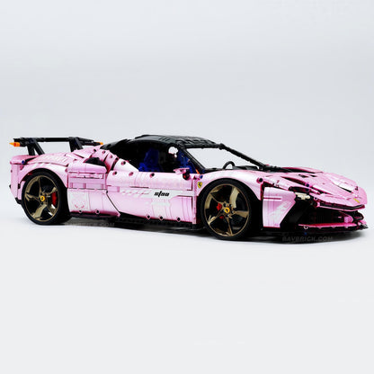 Trilumity Motorized Building Block Set: 1:8 Xx Track Hybrid Pink Plating Limited Color, The Ultimate Supercar, More Than 12 Features