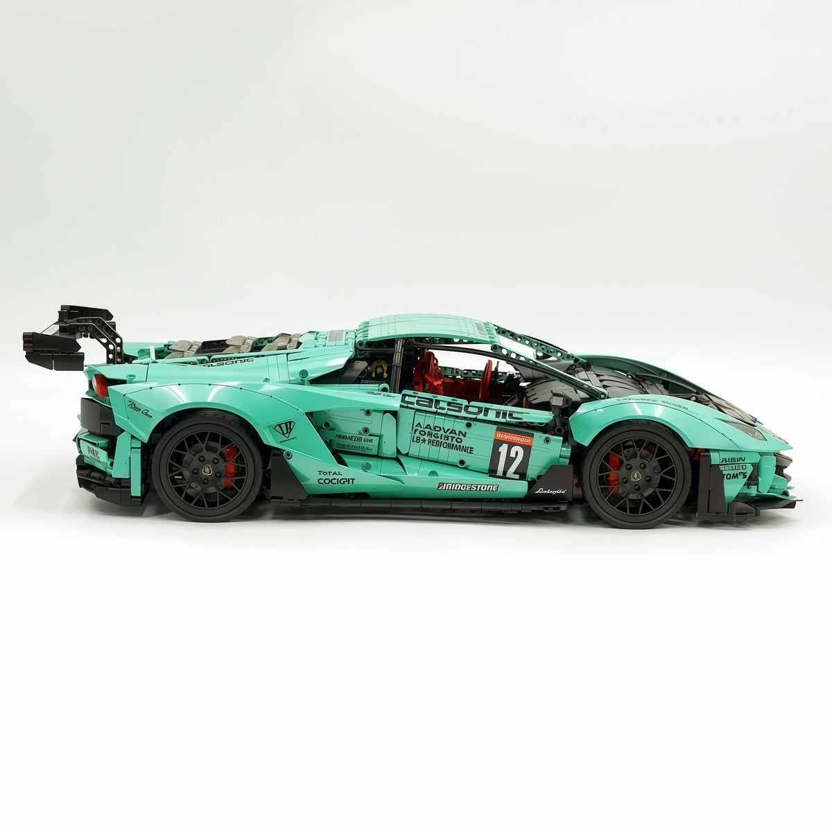 Trilumity Building Block Set: 1:8 Lamborghini Aventador Svj Lbwk | Baked Enamel Mint Green Limited Bull Widebody Supercar (4990+-Piece)