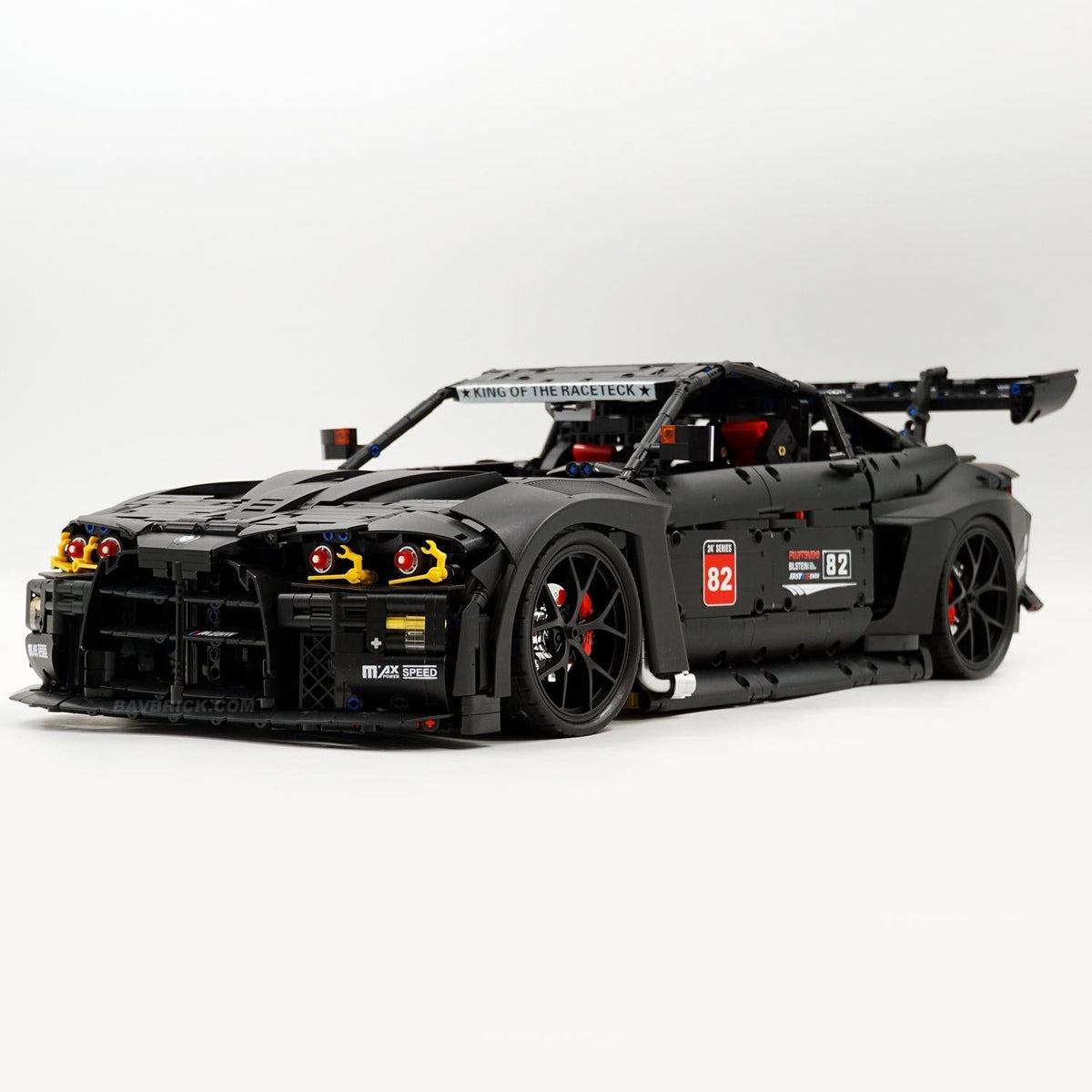 Trilumity Building Block Set: 1: 8 BMW M4 GT3 Building Set, Custom Barrel Matte Black Paint, The Ultimate Collectible (4556Piece)