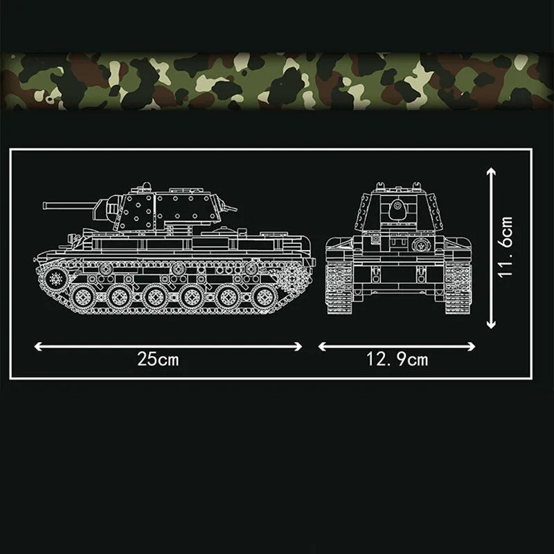 Mould King Building Block Set: Motorized KV-1 Heavy Tank, Model K20025