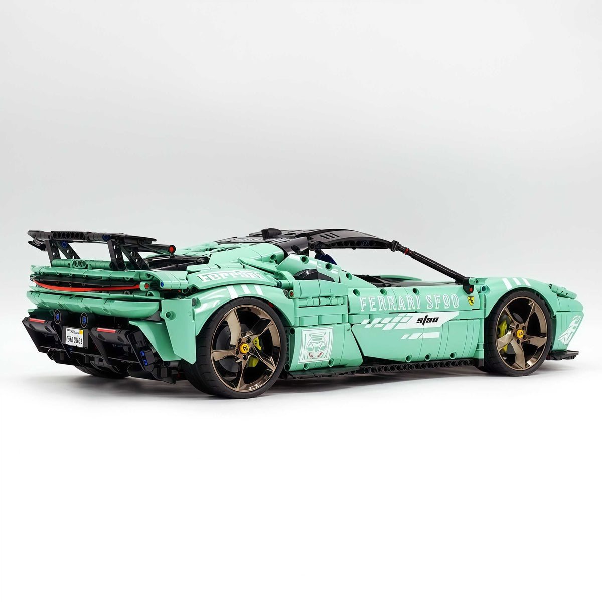 Trilumity Motorized Building Block Set: 1:8 Xx Track Hybrid Baked Enamel Mint Green Limited Color, The Ultimate Supercar, More Than 12 Features