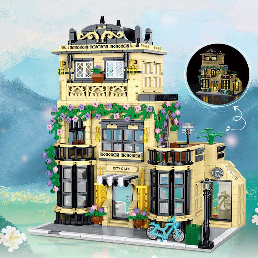 MORK MOC Building Block Set: Experts MOC City Cafe Block Module, Model 20113