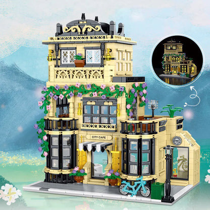 MORK MOC Building Block Set: Experts MOC City Cafe Block Module, Model 20113