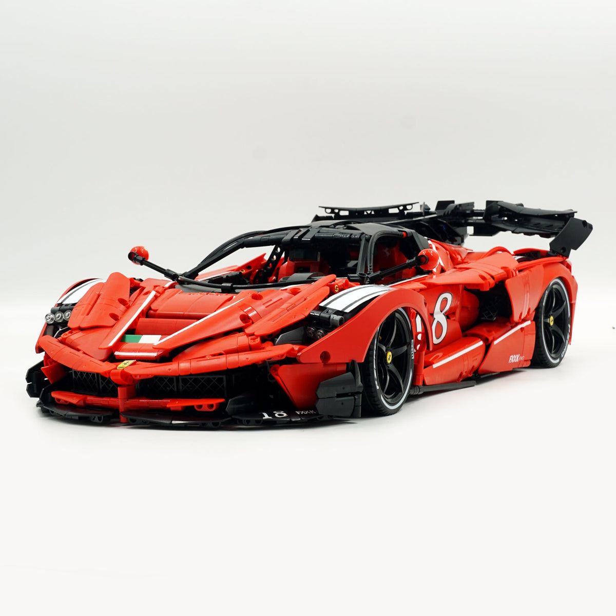 Trilumity LaFerrari FXXK EVO Custom Modified, Classic Red Building Block Set, 1:8 Scale, Remote Control, 4,739-Piece