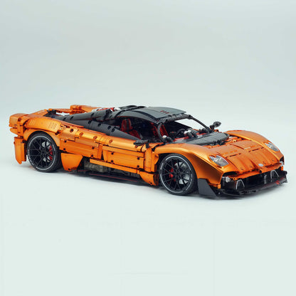 Trilumity Building Block Set: 1:8 The Ultimate Pagani Utopia Supercar | Customized Orange Gold V12 Italian Exotic (3314Piece)