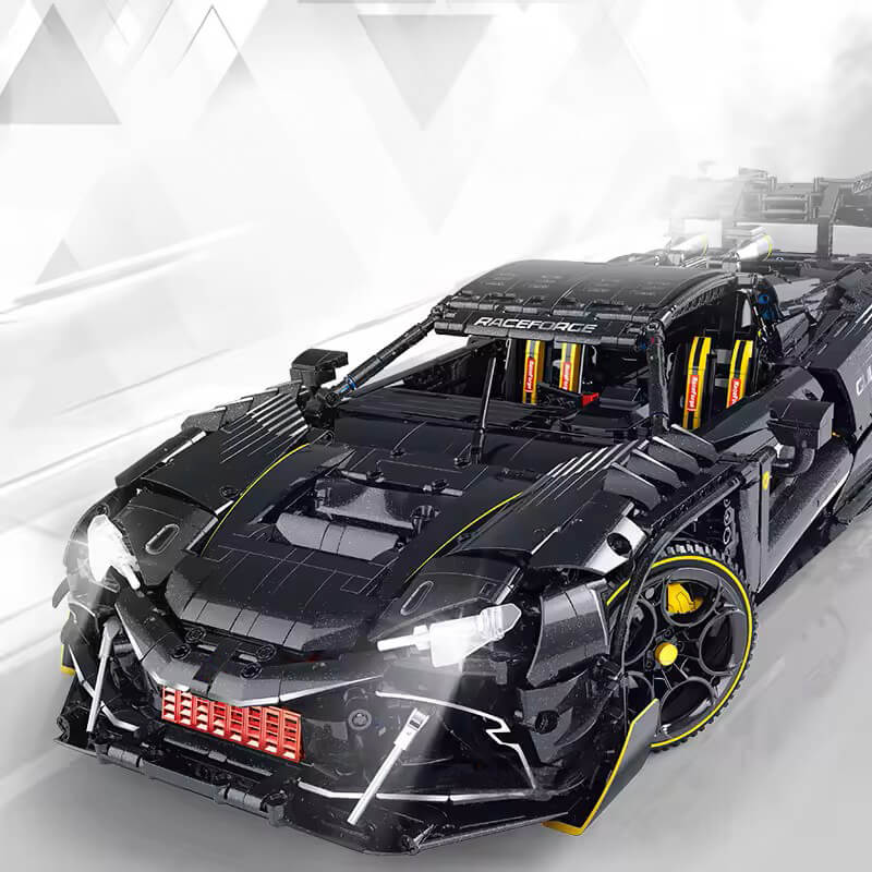 Trilumity Motorized Building Block Set: 1:8 The Ultimate Track-Built Ferrari 296 Supercar (3729-Piece)
