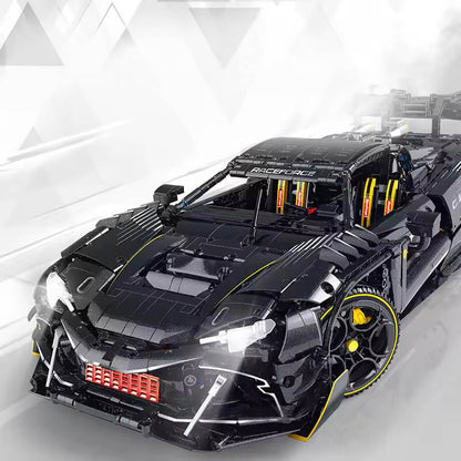 Trilumity Motorized Building Block Set: 1:8 The Ultimate Track-Built Ferrari 296 Supercar (3729-Piece)
