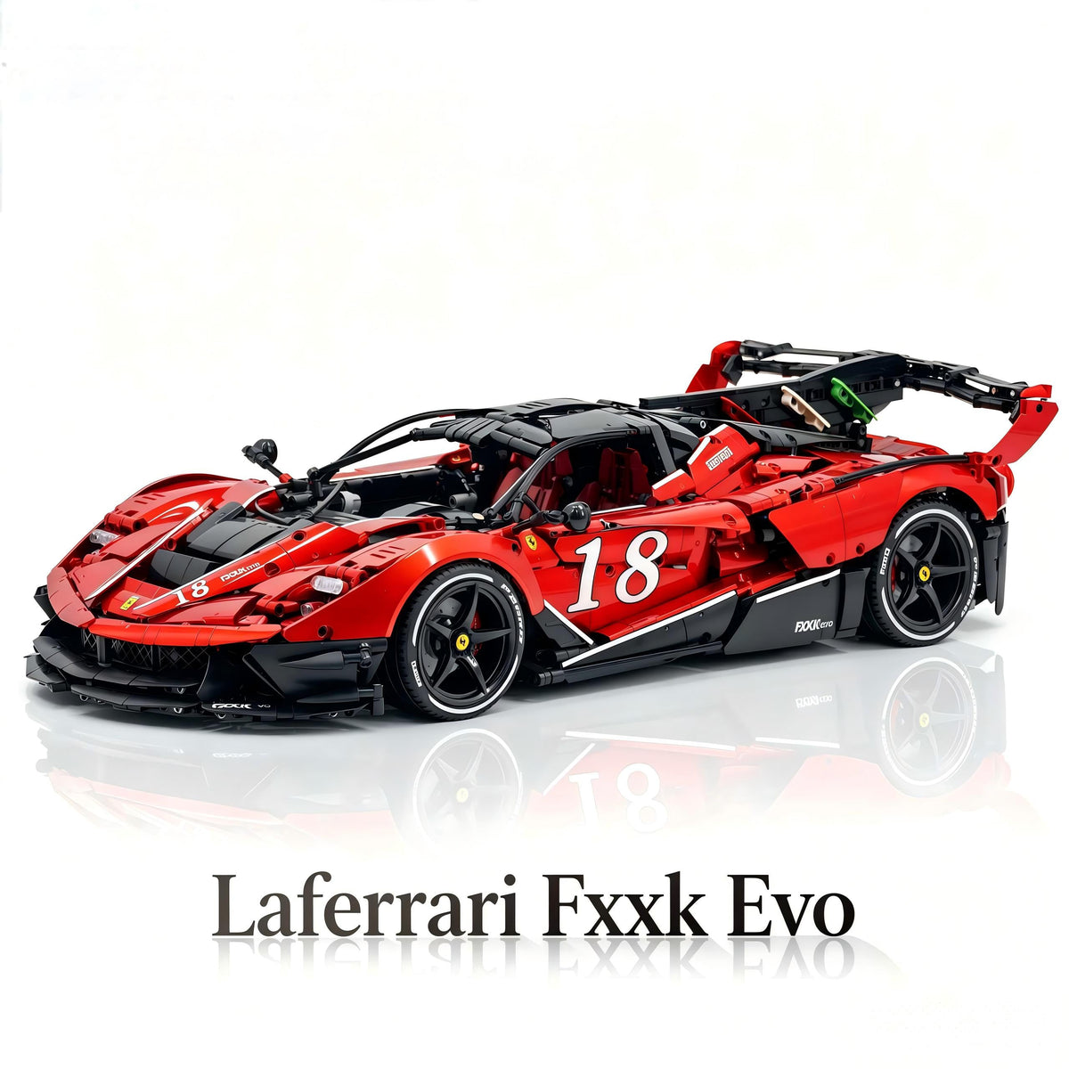 Trilumity Motorized Building Block Set: 1:8 The Ultimate Italian Hybrid Hypercar Evo | Pearl Red Painting Italian Flagship (4058Piece)