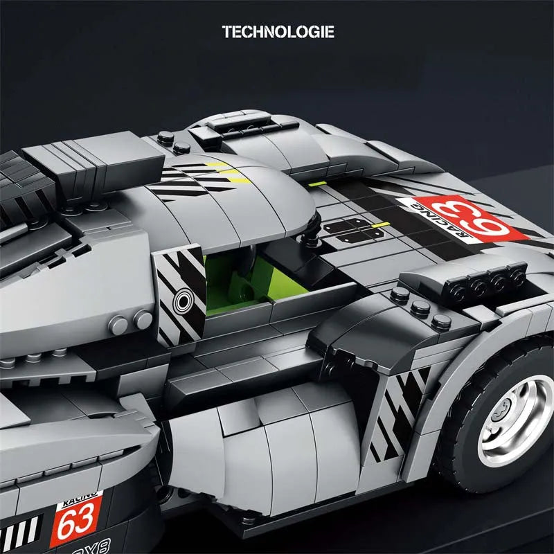Reobrix MOC Building Block Set: PEUGEOT 9X8 Hybrid Racing Car, Model RE11031