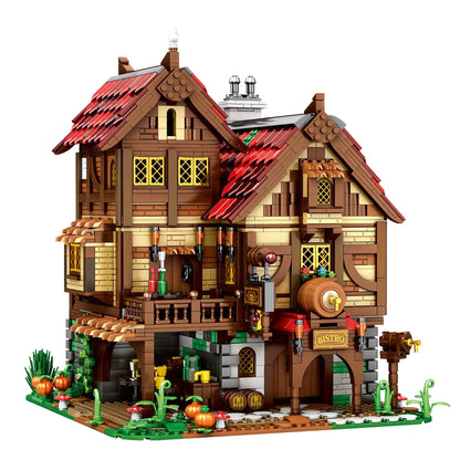 Reobrix MOC Building Block Set: European Century MOC Medieval Town Bistro, Model R66018