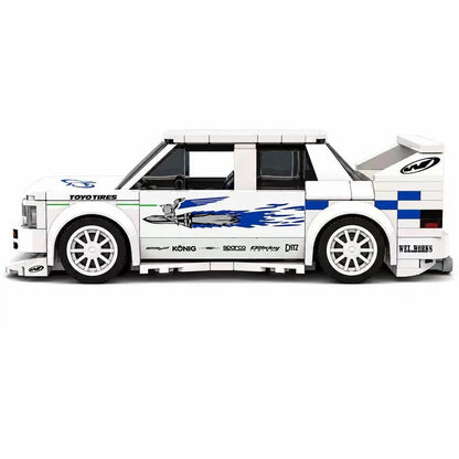 Trilumity Building Block Set: Blue & White Volkswagen Jetta | Includes a complete set of stickers| 239Piece