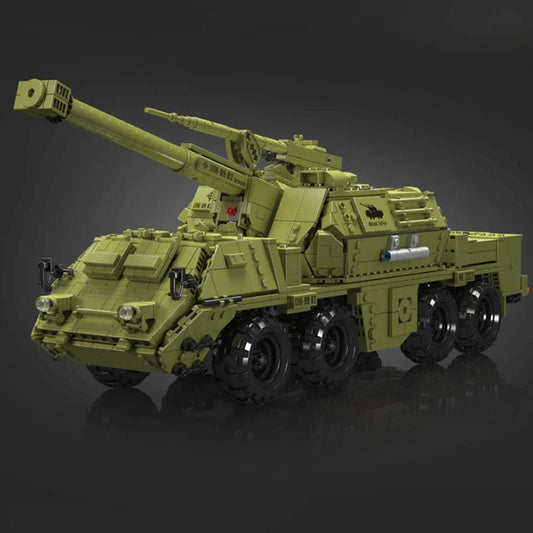 Trilumity Dana Self-Propelled Artillery Tank Building Block Set, Remote Control, 1,922-Piece