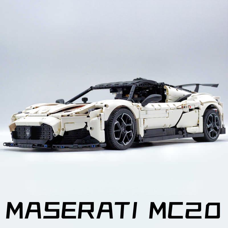 Trilumity Building Block Set: 1:8 Maserati Mc20 | White and Black Custom Edition (3500+-Piece)