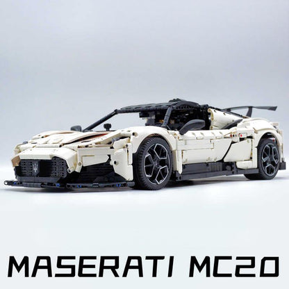Trilumity Building Block Set: 1:8 Maserati Mc20 | White and Black Custom Edition (3500+-Piece)