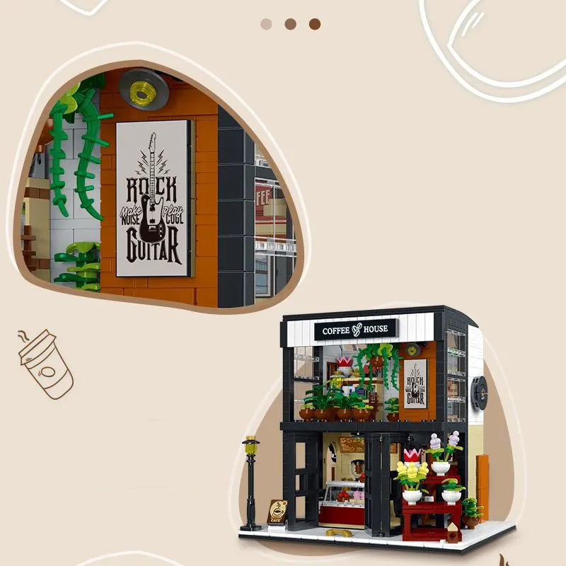 MORK Building Block Set: Flower Coffee House, Model 031066