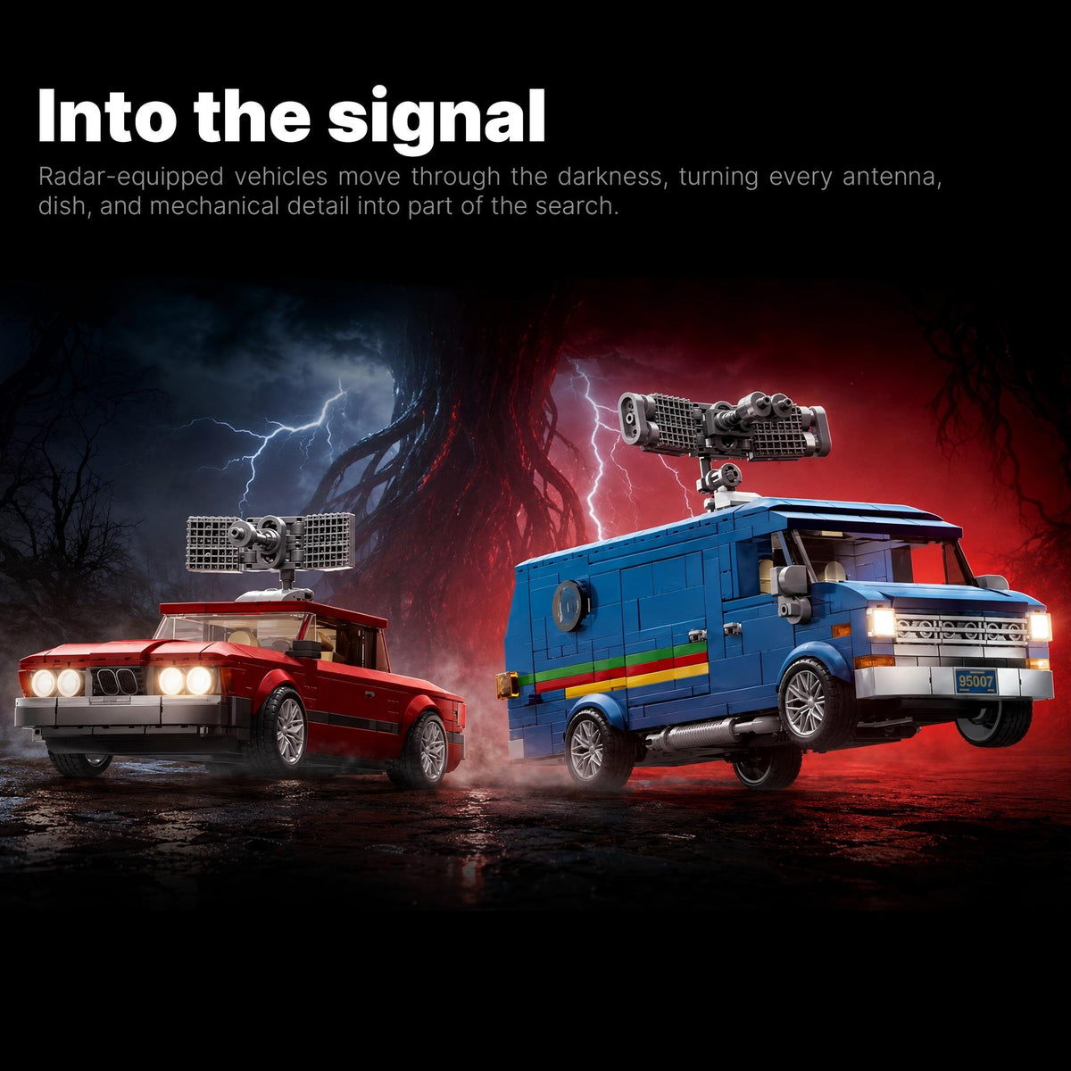 Trilumity Building Block Set: Signal Hunters Set | 1980s Surveillance Duo (1060-Piece)