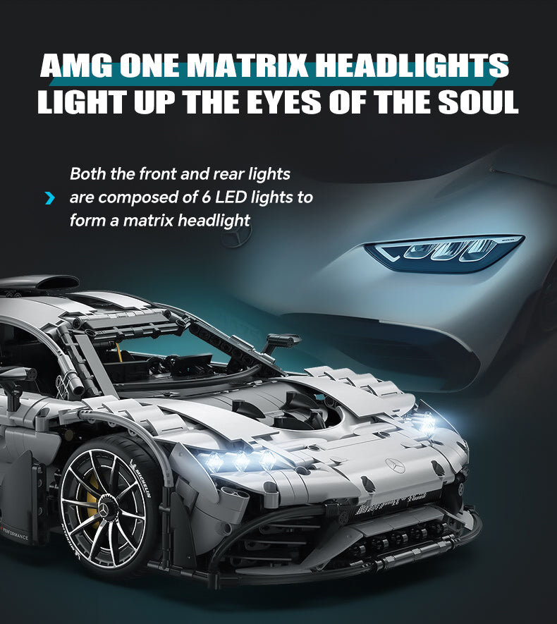 Trilumity Motorized Building Block Set: 1: 8 Mercedes AMG One Building Set with Remote Control, Fully Detailed Simulation, The Ultimate Collectible