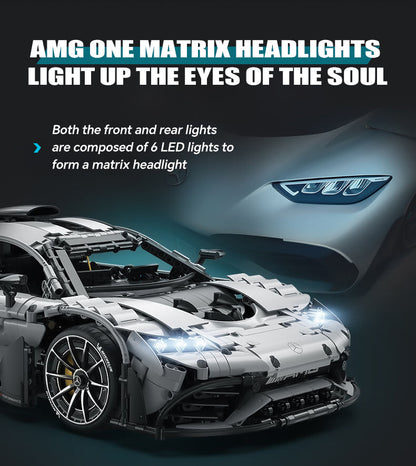 Trilumity Motorized Building Block Set: 1: 8 Mercedes AMG One Building Set with Remote Control, Fully Detailed Simulation, The Ultimate Collectible