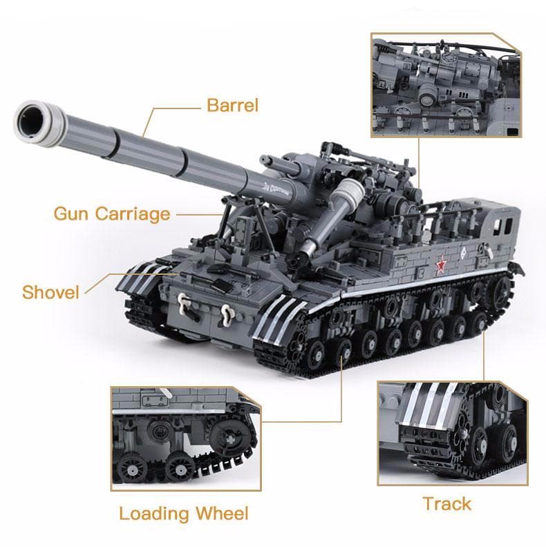 Trilumity T-92 Tank With Minifigures Building Block Set, 1,832-Piece