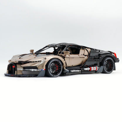Trilumity Motorized Building Block Set: 1:8 French Hybrid V16 Hypercar | Combination of Bronze and Pearl Black | Ultimate Collector's Item