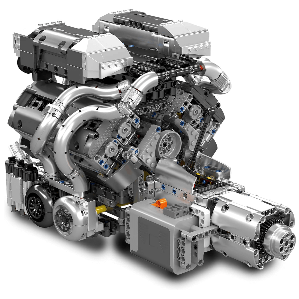 Trilumity Building Block Set: Motorised Hypercar W16 Engine & Gearbox (2024-Piece)