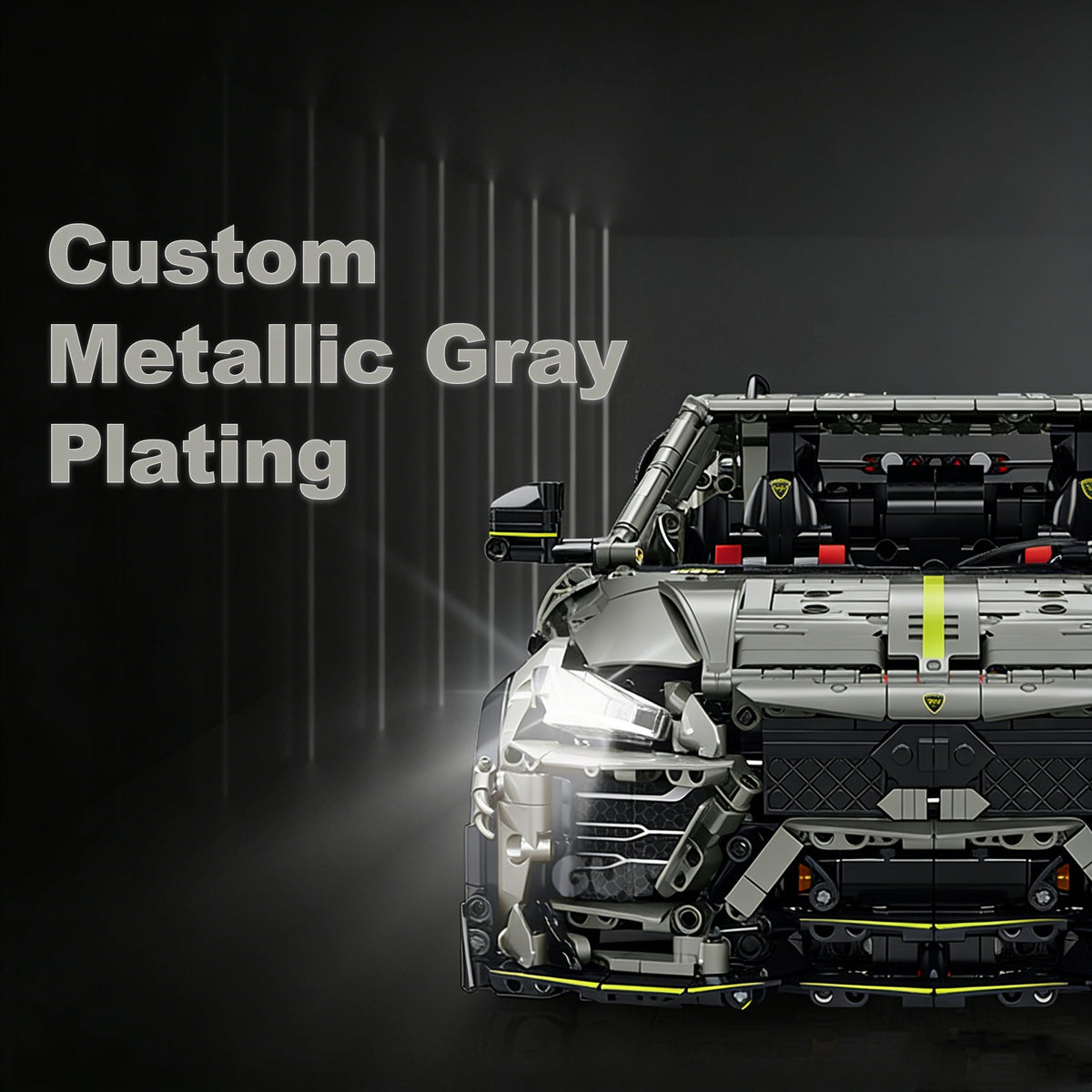 Trilumity Motorized Building Block Set: 1:8 The Ultimate Italian Super Suv | Remote Controlled | Grey Plating Limited Edition- 3223Piece