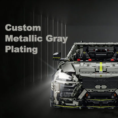 Trilumity Motorized Building Block Set: 1:8 The Ultimate Italian Super Suv | Remote Controlled | Grey Plating Limited Edition- 3223Piece