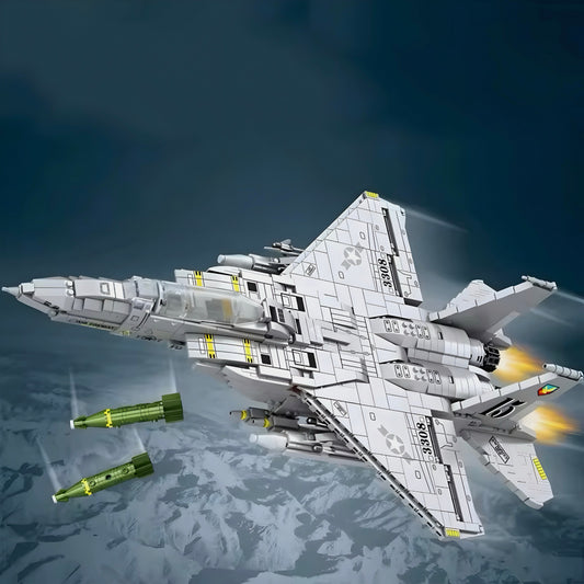 Trilumity F-15 Strike Eagle Building Block Set, 2,216-Piece