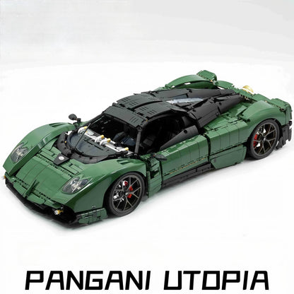 Trilumity Building Block Set: 1:8 Pagani Utopia Custom Avocado Green Paint – The Ultimate V12 Italian Hypercar (4688-Piece)