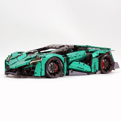 Trilumity Motorized Building Block Set: 1:8 The Ultimate Ajlani Drakuma | Customized Barrel-Plated Emerald V8 Concept Hypercar (3920+-Piece)