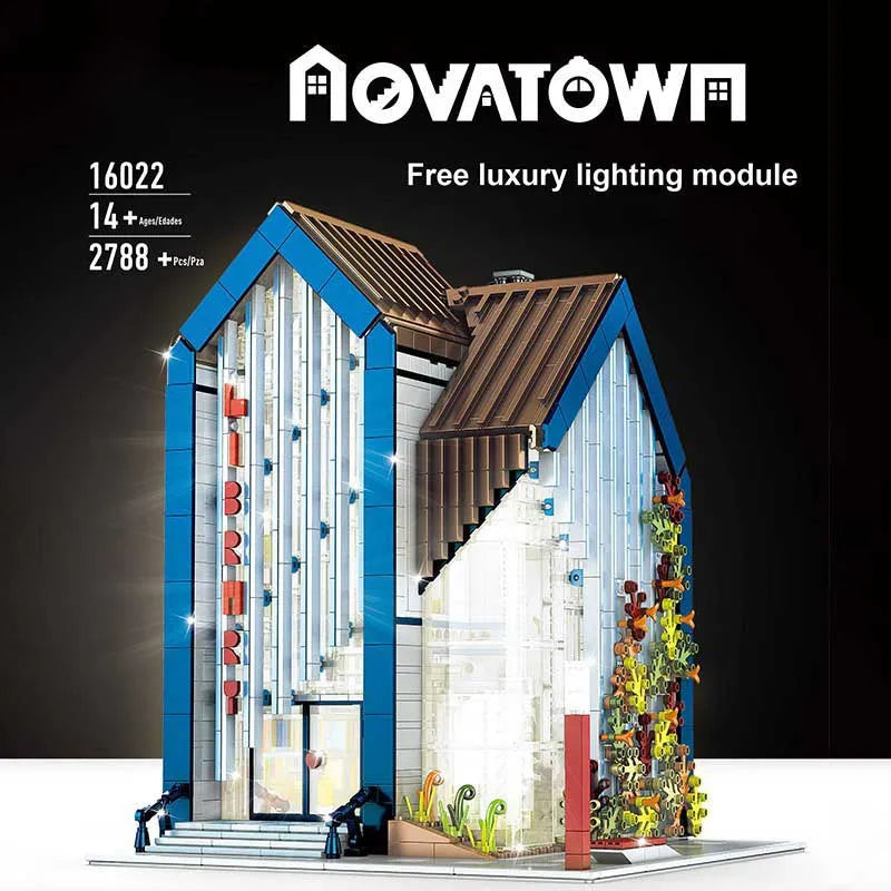 Mould King MOC Motorized Building Block Set: Modern Library, Model K16022