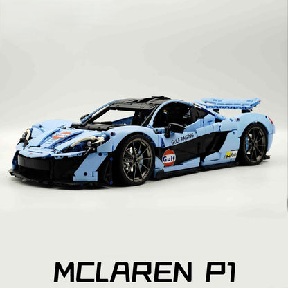 Trilumity Building Block Set: 1: 8 The Ultimate British Hybrid Hypercar | Gulf Blue Custom Edition(3893-Piece)