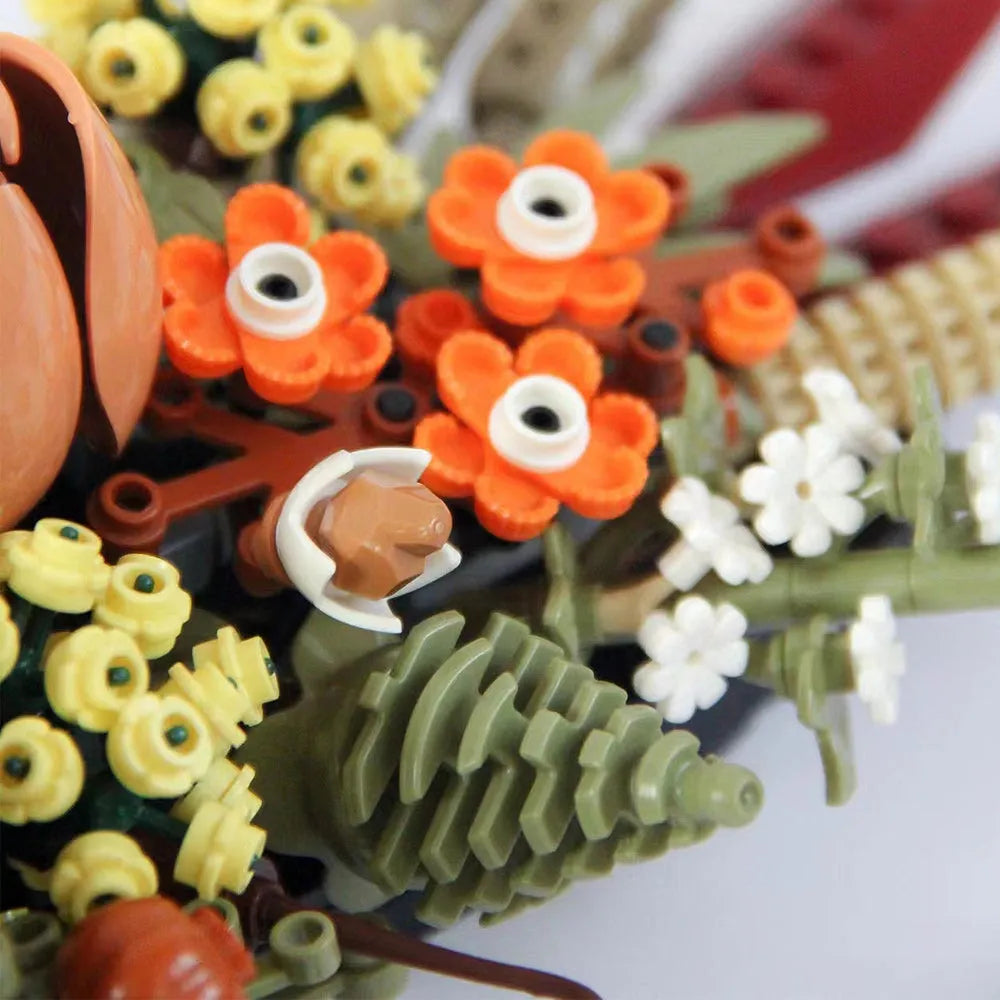 MOC Building Block Set: Romantic Love Bouquet Idea Dried Flower Centerpiece, Model 99032