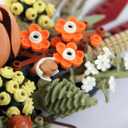 MOC Building Block Set: Romantic Love Bouquet Idea Dried Flower Centerpiece, Model 99032