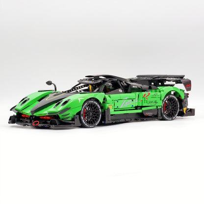Trilumity Building Block Set: 1:8 Pagani Zonda R | Pearl Green Paint Italian Hypercar (3300+-Piece)