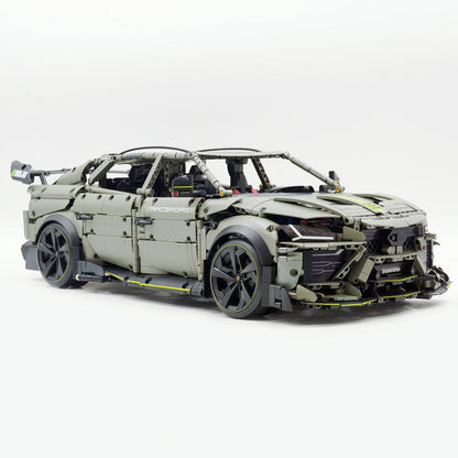Trilumity Motorized Building Block Set: 1:8 The Ultimate Italian Super Suv | Remote Controlled | Grey Plating Limited Edition- 3223Piece