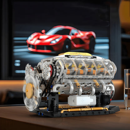 Trilumity Building Block Set: Motorised V8 Engine (692-Piece)