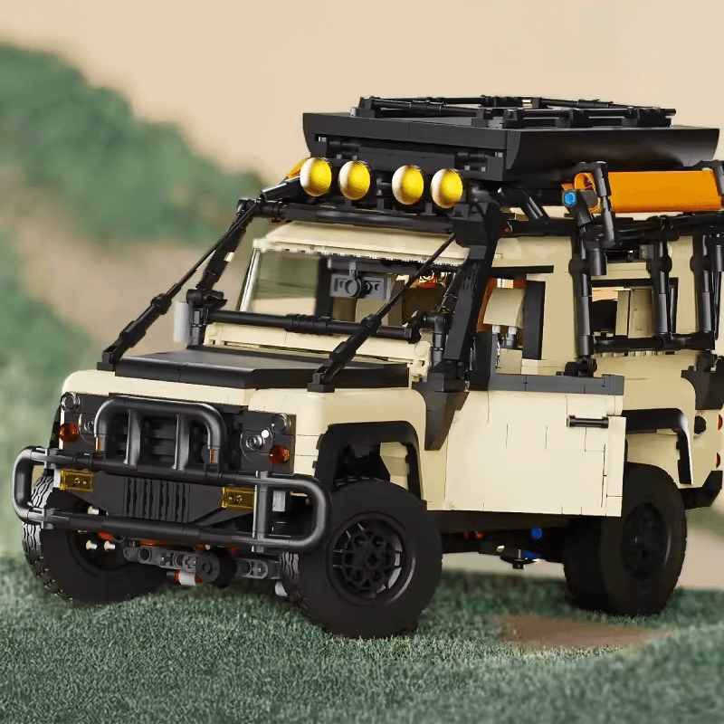 Trilumity Building Block Set: 1:10 Land Rover Defender Camper, Outdoor Adventure Build, Comes with a variety of camping equipment (2766-Piece)