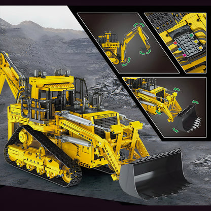 Trilumity Pneumatic Backhoe Loader Building Block Set, Remote Control, 3,960-Piece