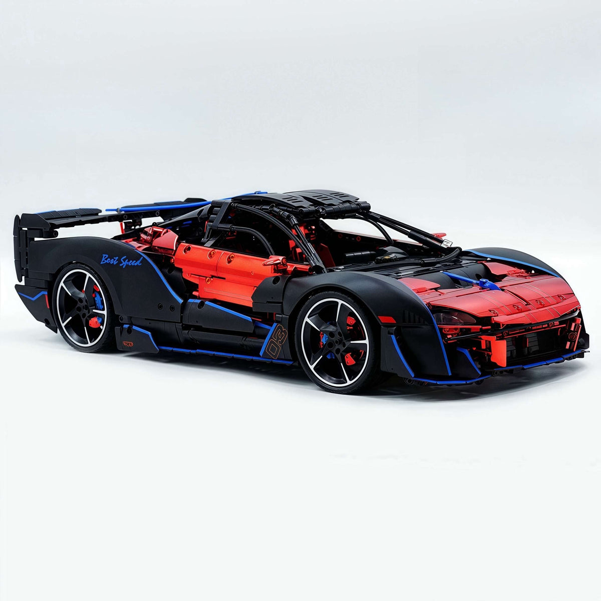 Trilumity Motorized Building Block Set: 1: 8 Woking Hypercar Track Focus, Aerodynamic Brilliance, Mirror Customized Edition (3862-Piece)