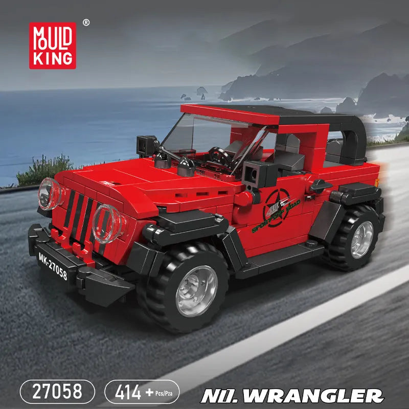 Mould King Building Block Set: Mini Wrangler Speed Car Champions, Model K27058