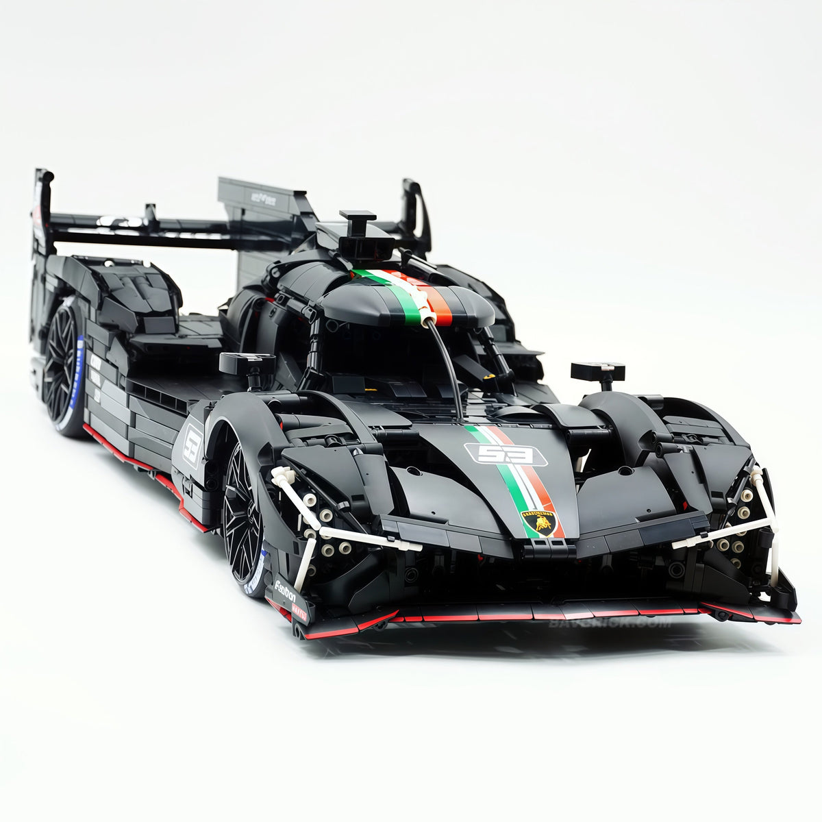 Trilumity Motorized Building Block Set: 1:8 The Ultimate LMDh Hybrid Prototype | Matte Black Custom Edition (3771-Piece)