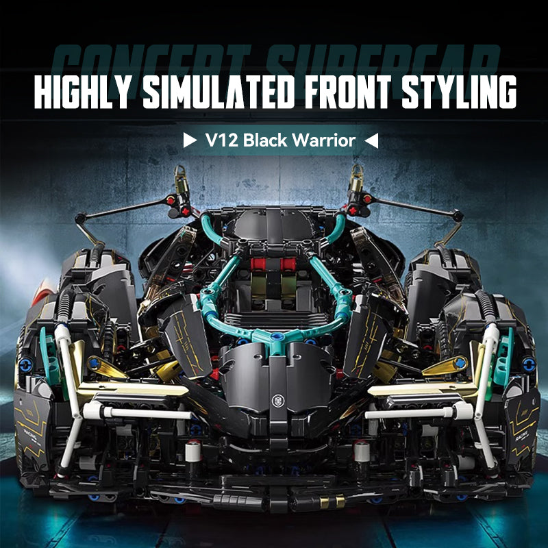 Trilumity Motorized Building Block Set: 1: 8 Lamborghini Lambo V12 Vision GT, Cyberpunk Style, Electric Opening and Closing Cockpit (2472-Piece)