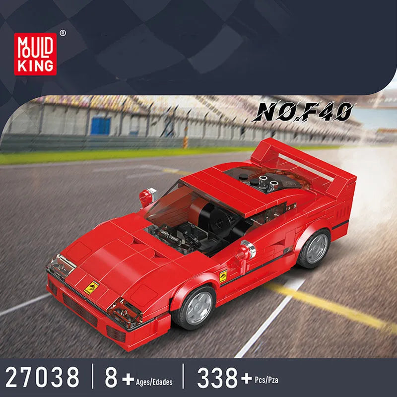 Mould King Building Block Set: Mini Ferrari F40 Speed Champions Racers, Model K27038