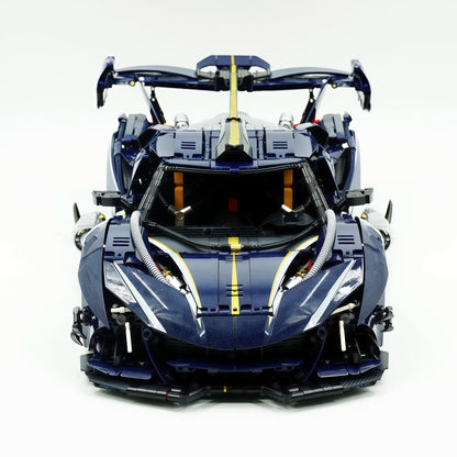 Trilumity Building Block Set: 1:8 Apollo Ie Hypercar — Midnight Edition | Starry Blue Exterior (3656Piece)