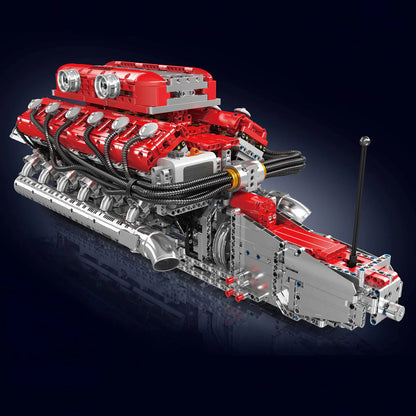 Trilumity Motorized Building Block Set: The Ultimate Lamborghini V12 Engine & Gearbox (3472-Piece)