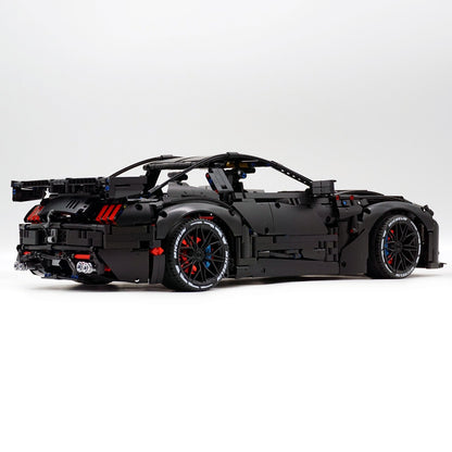 Trilumity Building Block Set: 1: 8 Ford Shelby Gt500, Matte Black Customized Version (3400Piece)
